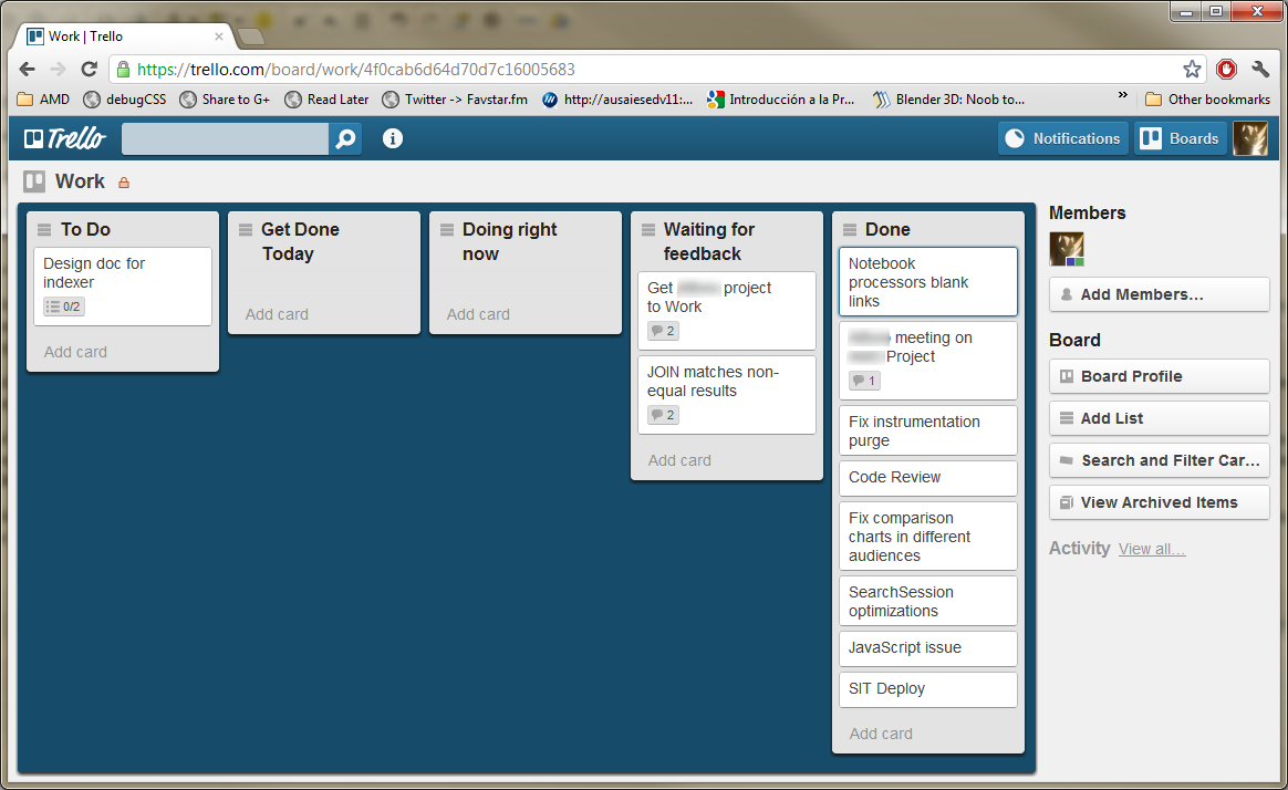 My Work Today in Trello